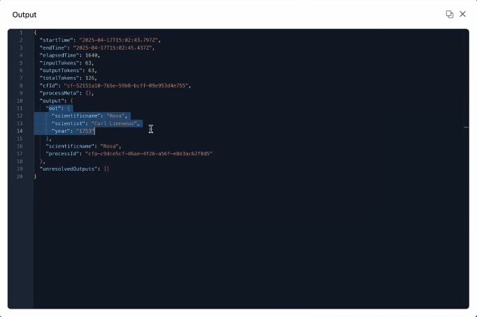 View structured output