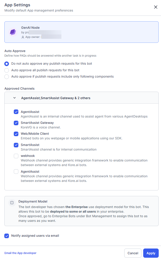 App tasks