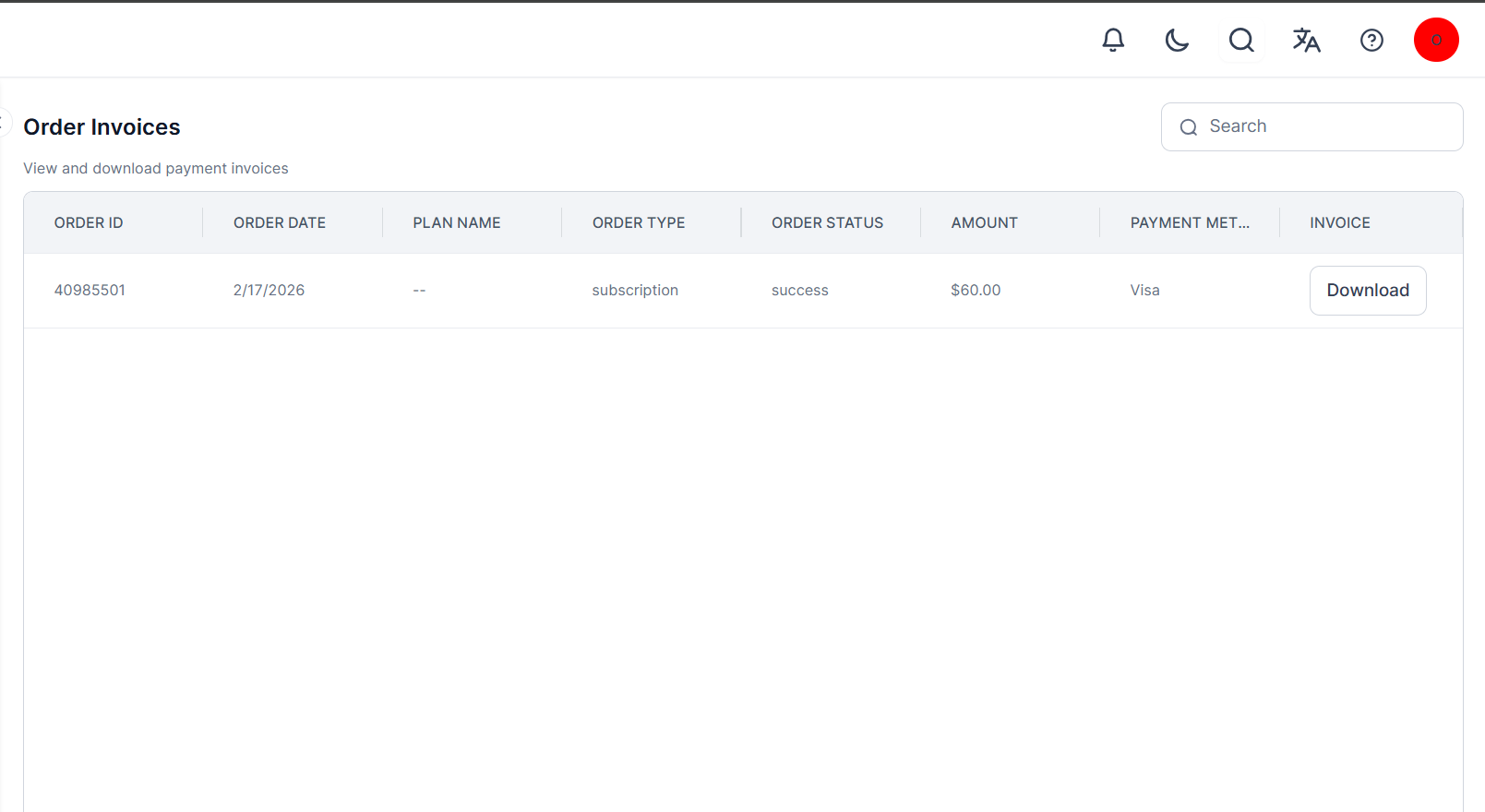 Download invoices