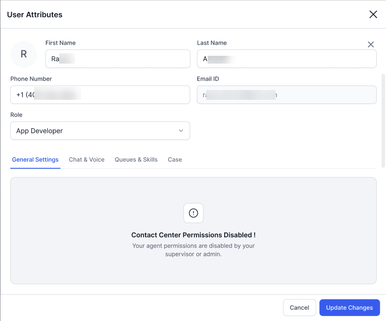 User Attributes - Disabled User