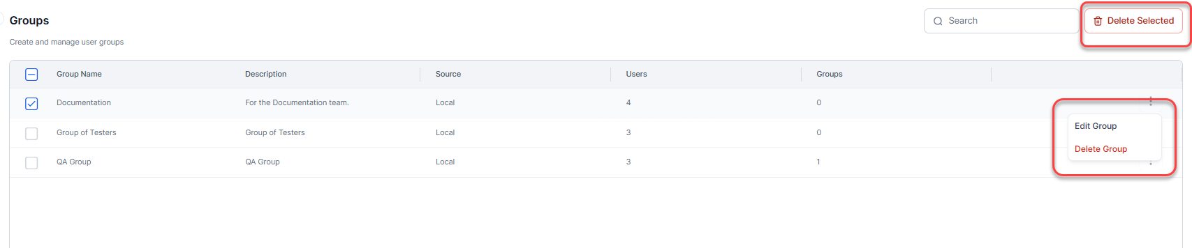 Delete Groups
