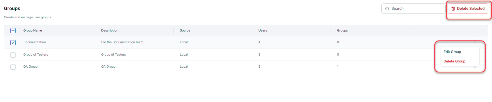 Delete Groups