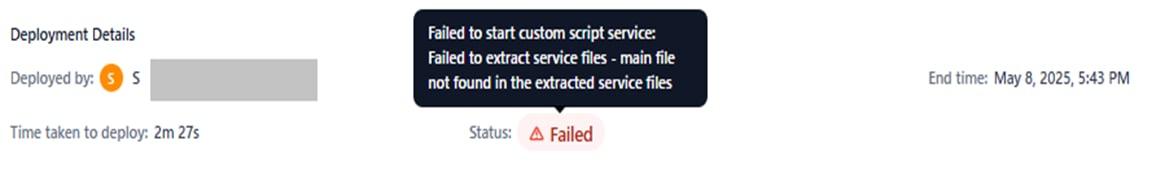 deployment failure