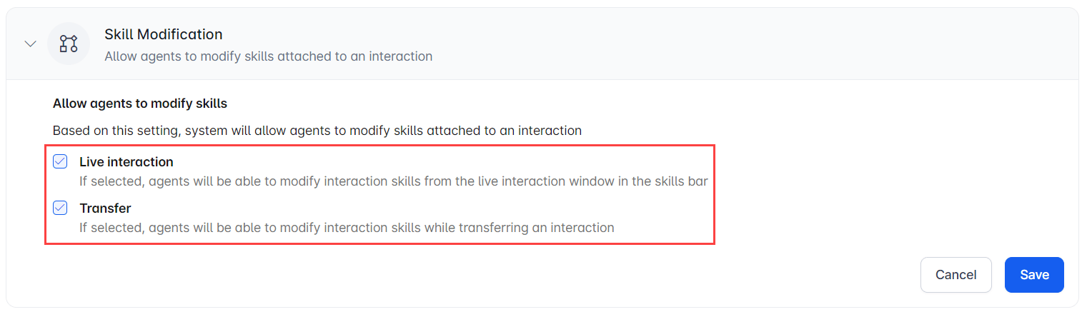Skill Modification