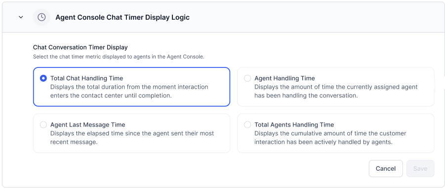 Chat Conversation Timer Display