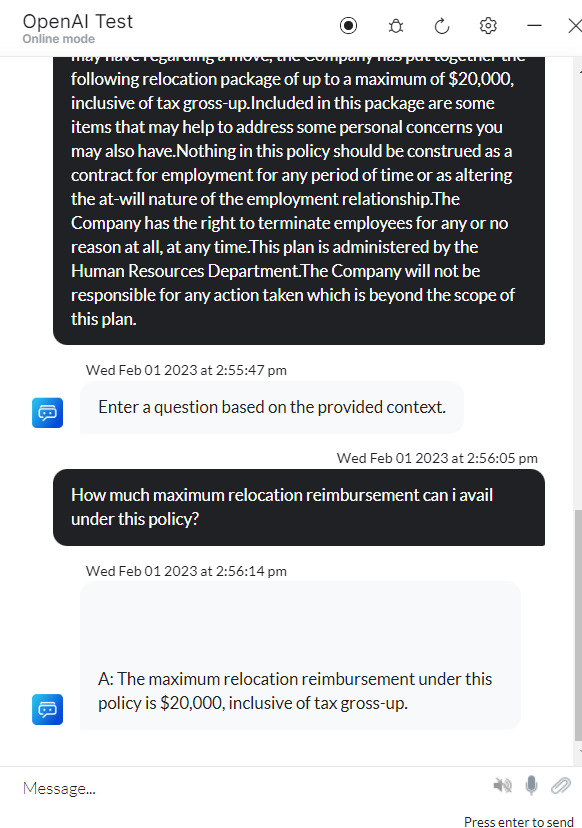 Enter question