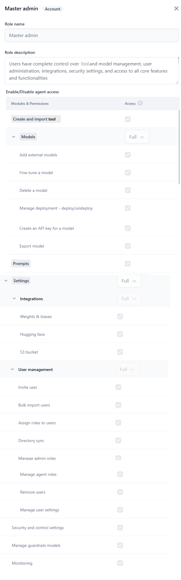 module-wise permissions