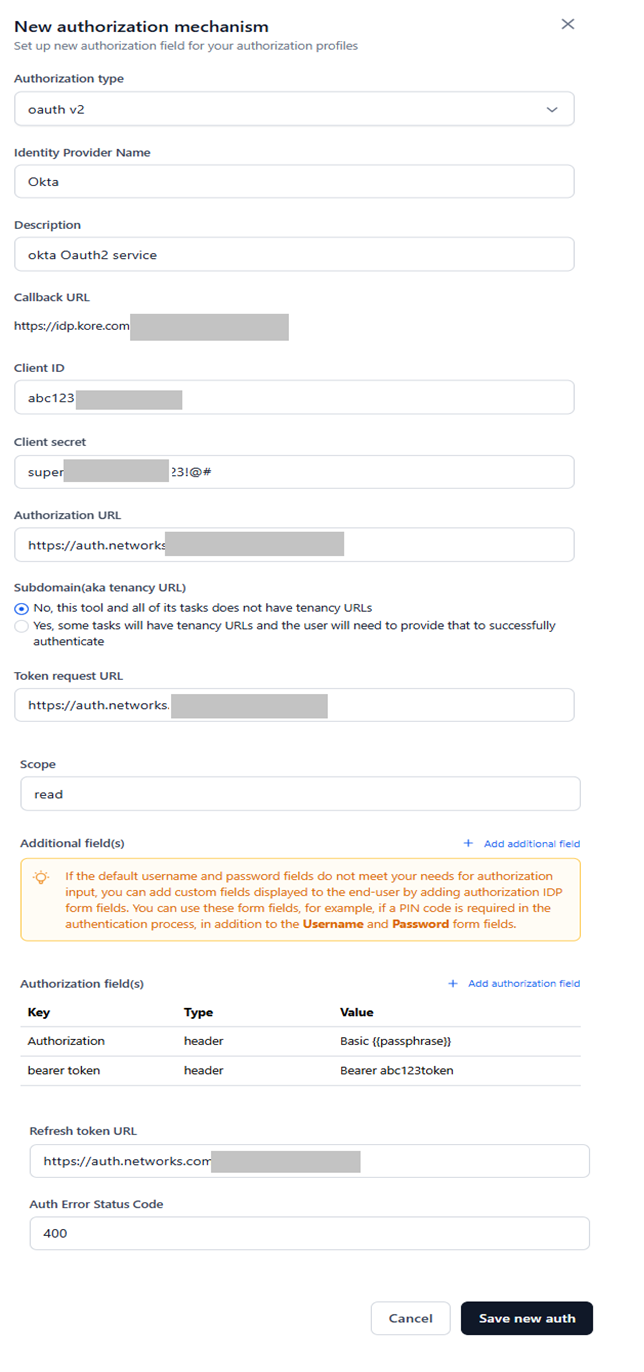 save new auth