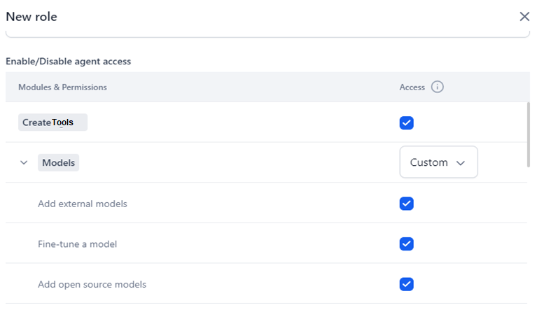 set models access