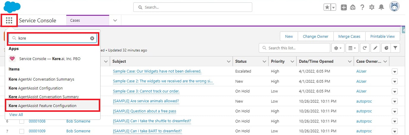 kore-agent-assist-feature-configuration