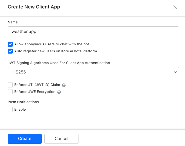 Web Mobile Client channel