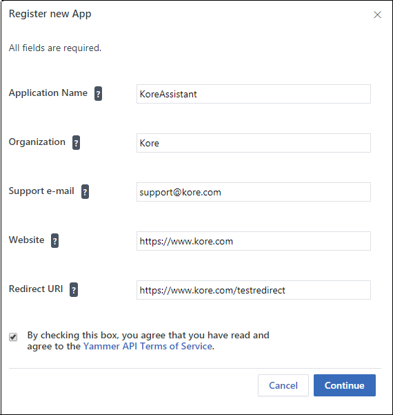 add Yammer channel