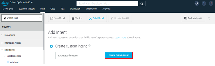 custom intent