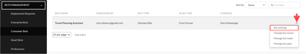 Bot settings