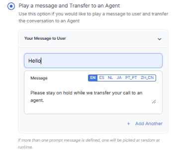 User Message
