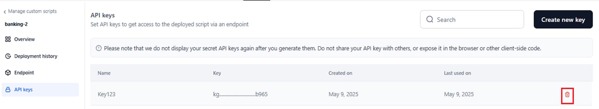 click delete
