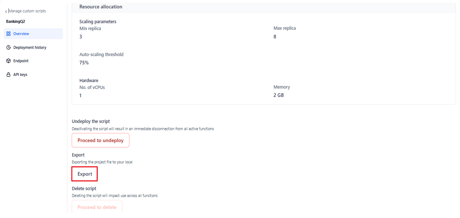 export script