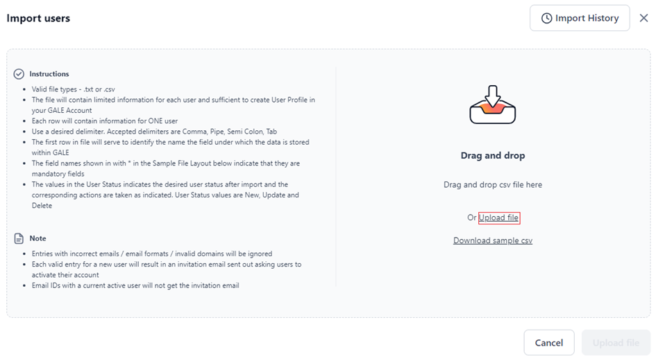 click upload file