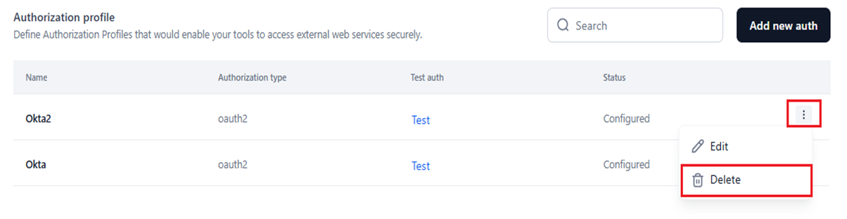 delete auth profile