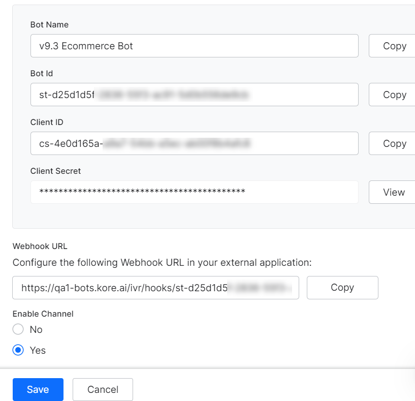 IVR configuration
