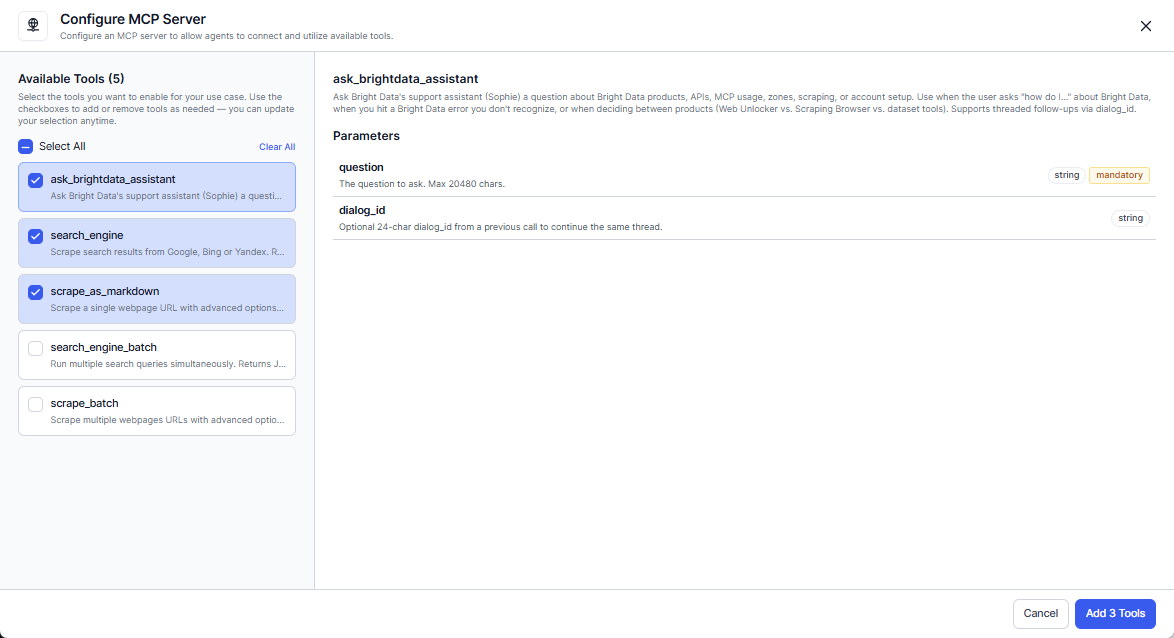 Select MCP Tools