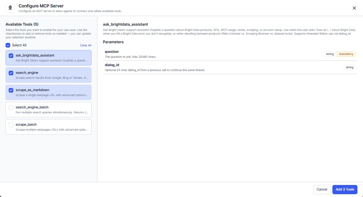 Select MCP Tools