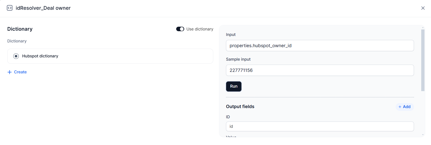 Use Dictionary toggle