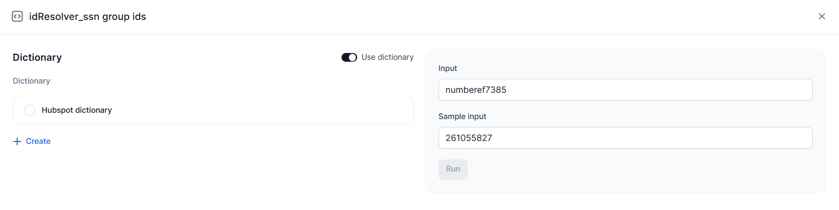 Dictionary toggle
