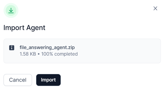 Import Workflow Agent dialog
