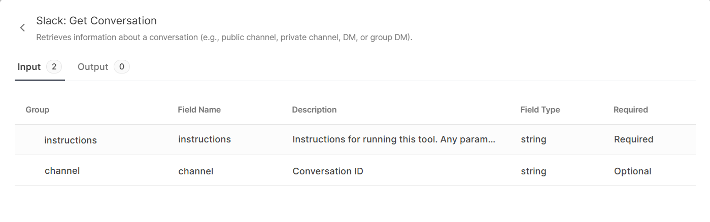 Connection tools view