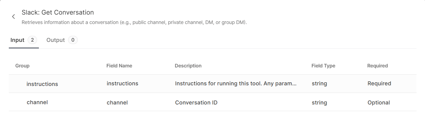 Connection tools view