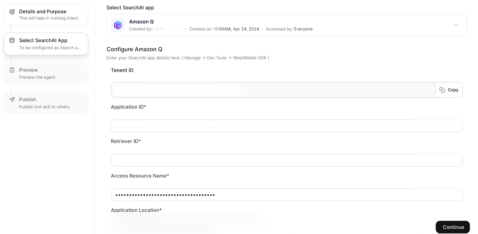 Amazon Q fields