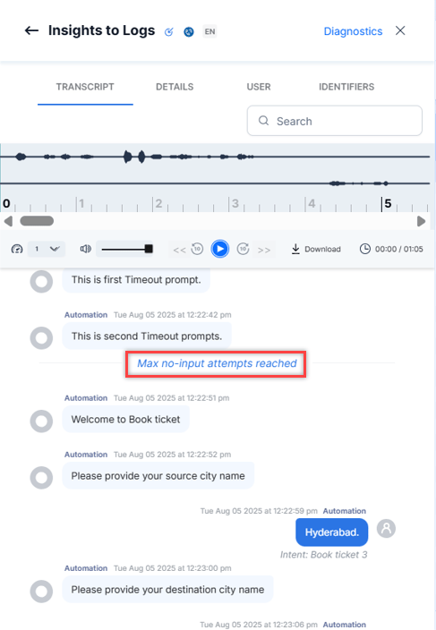 Max No-Input Attempts Reached