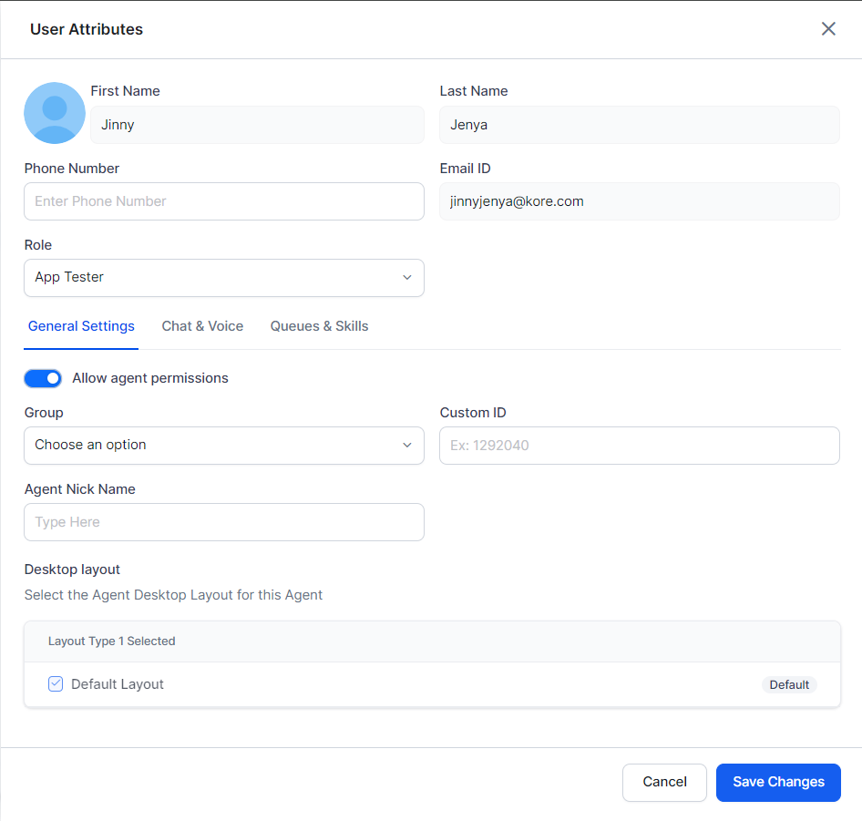 User Attributes