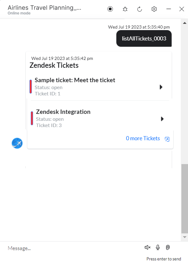 VA prompt to View All Tickets
