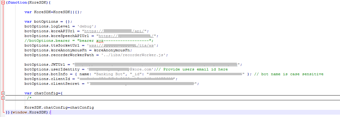 configure bot actions