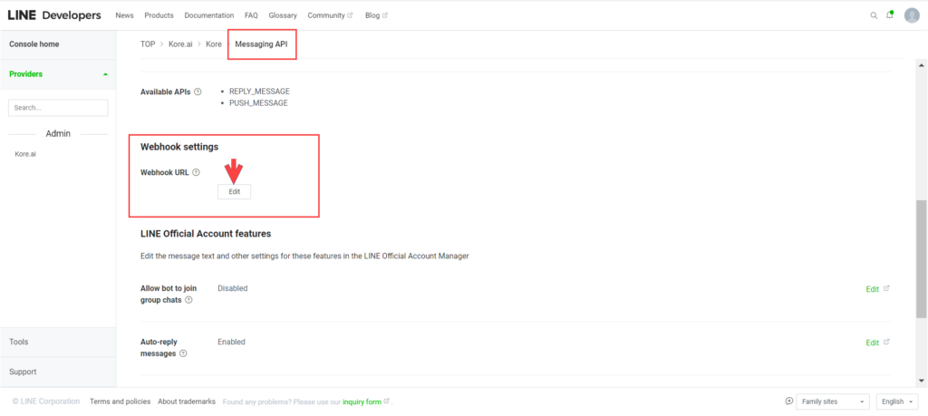 Line Webhook URL