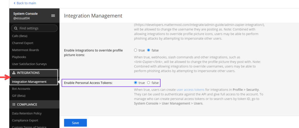 enable personal access tokens