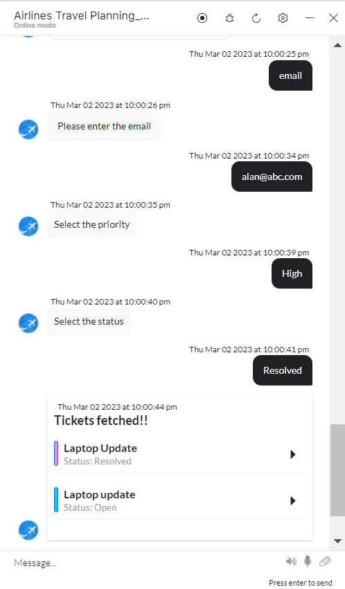 Add response