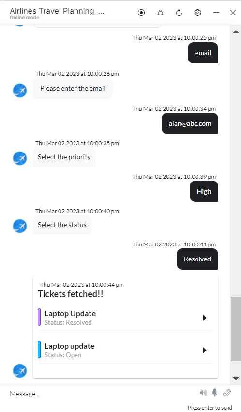 Add response