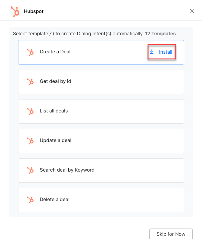 Begin template installation