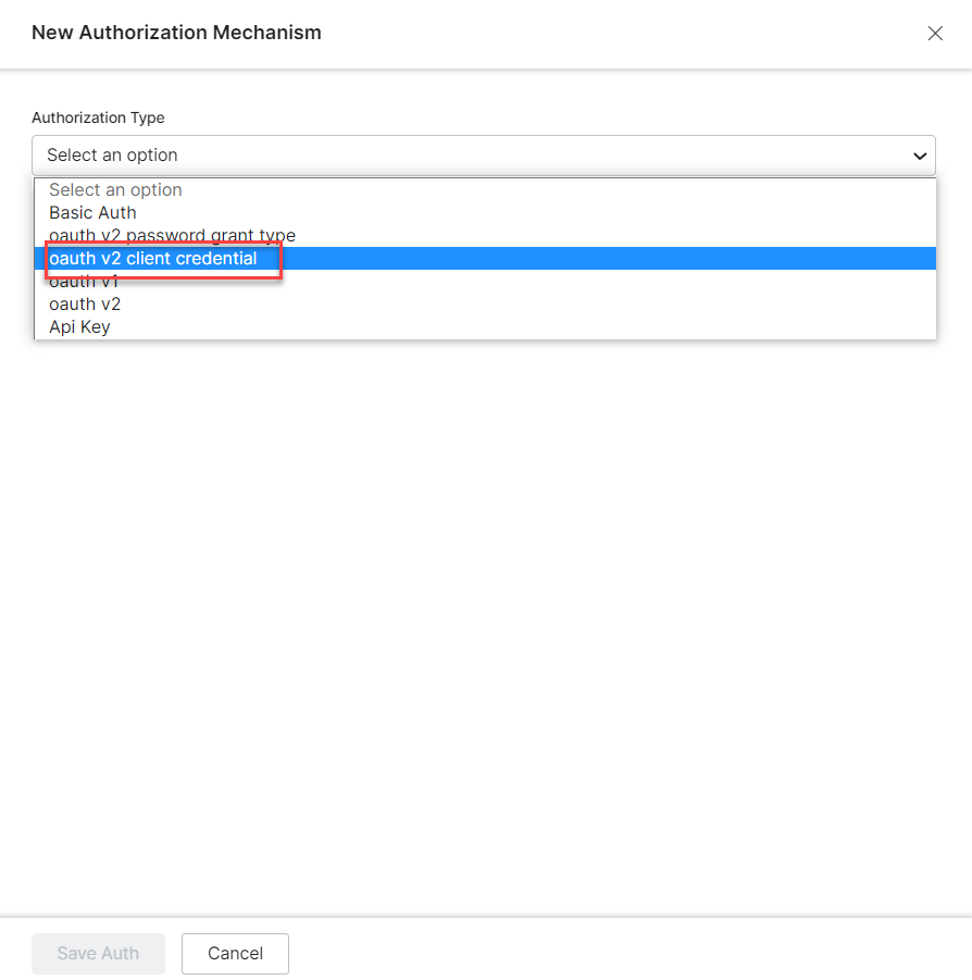 Select auth mechanism