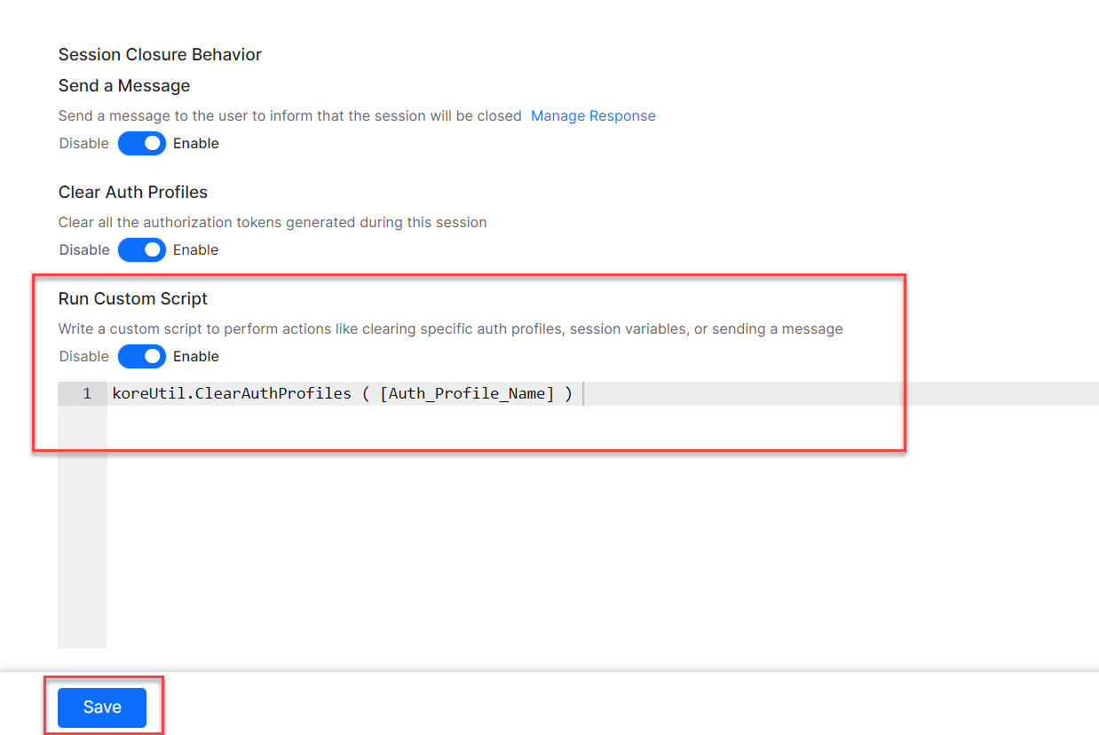 Run Custom Script