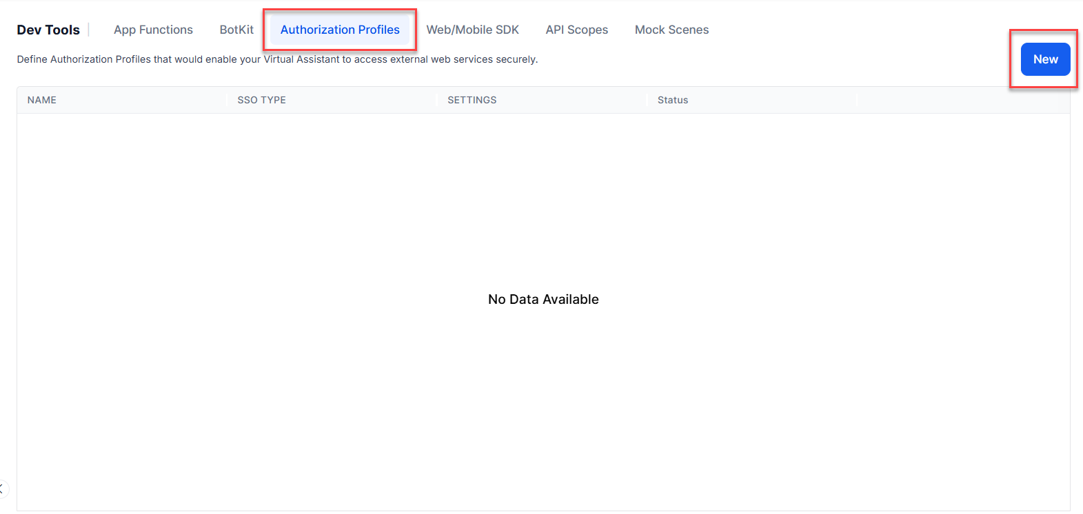 Auth profile - Add
