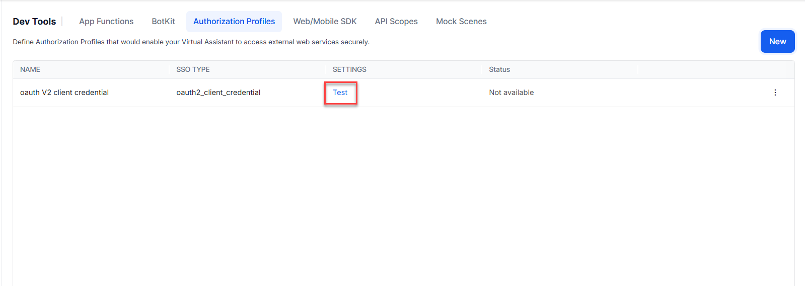 Testing the auth