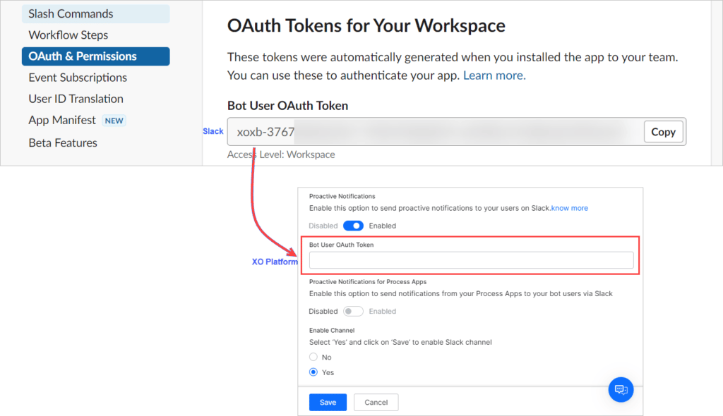 oauth tokens for workspace