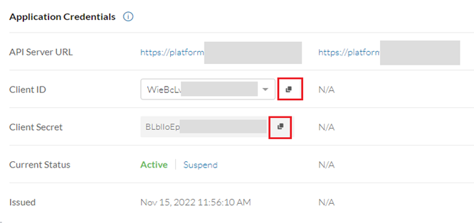 application credentials