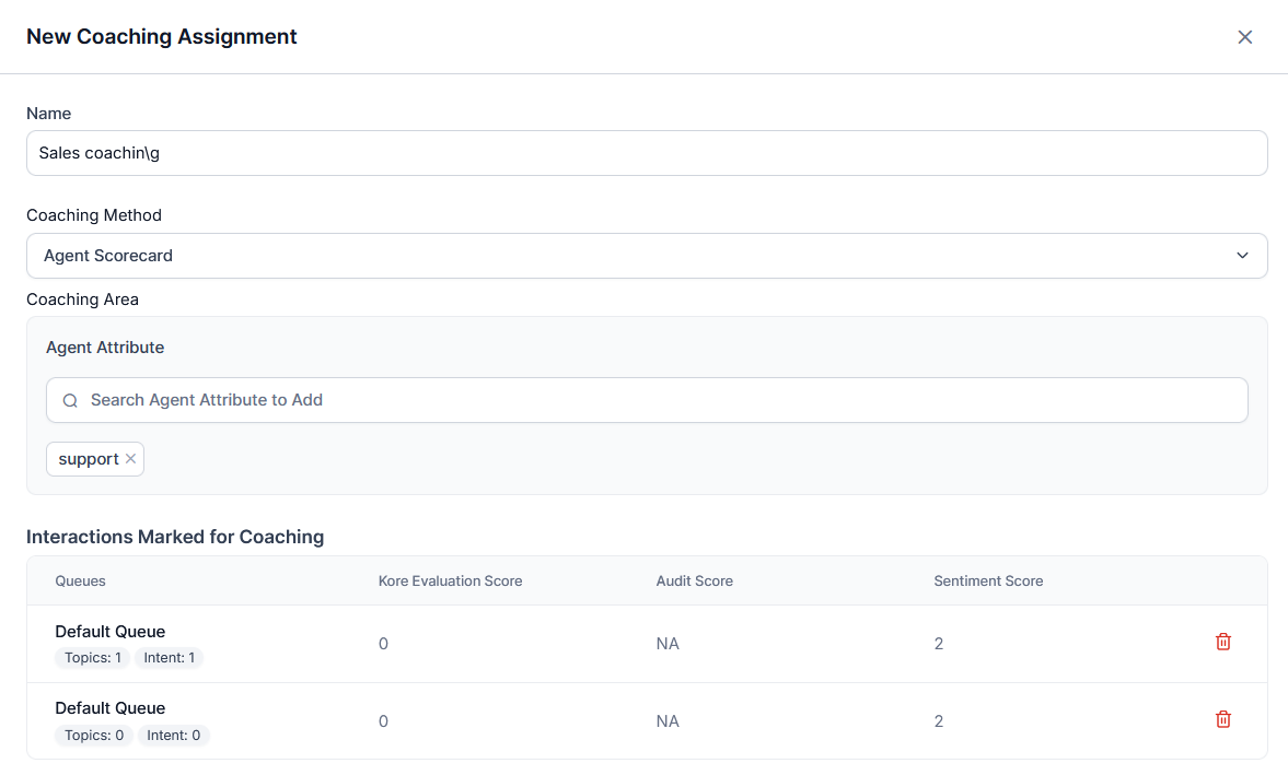 Coaching Assignments Selection