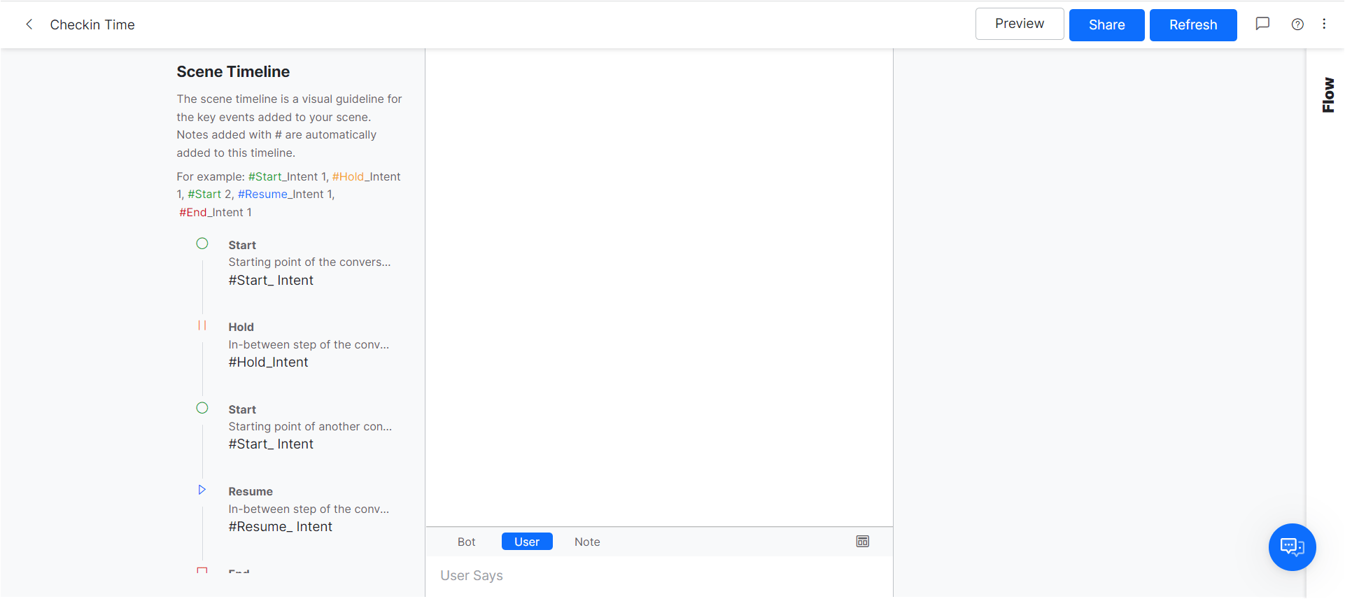 Conversation view - Blank scene