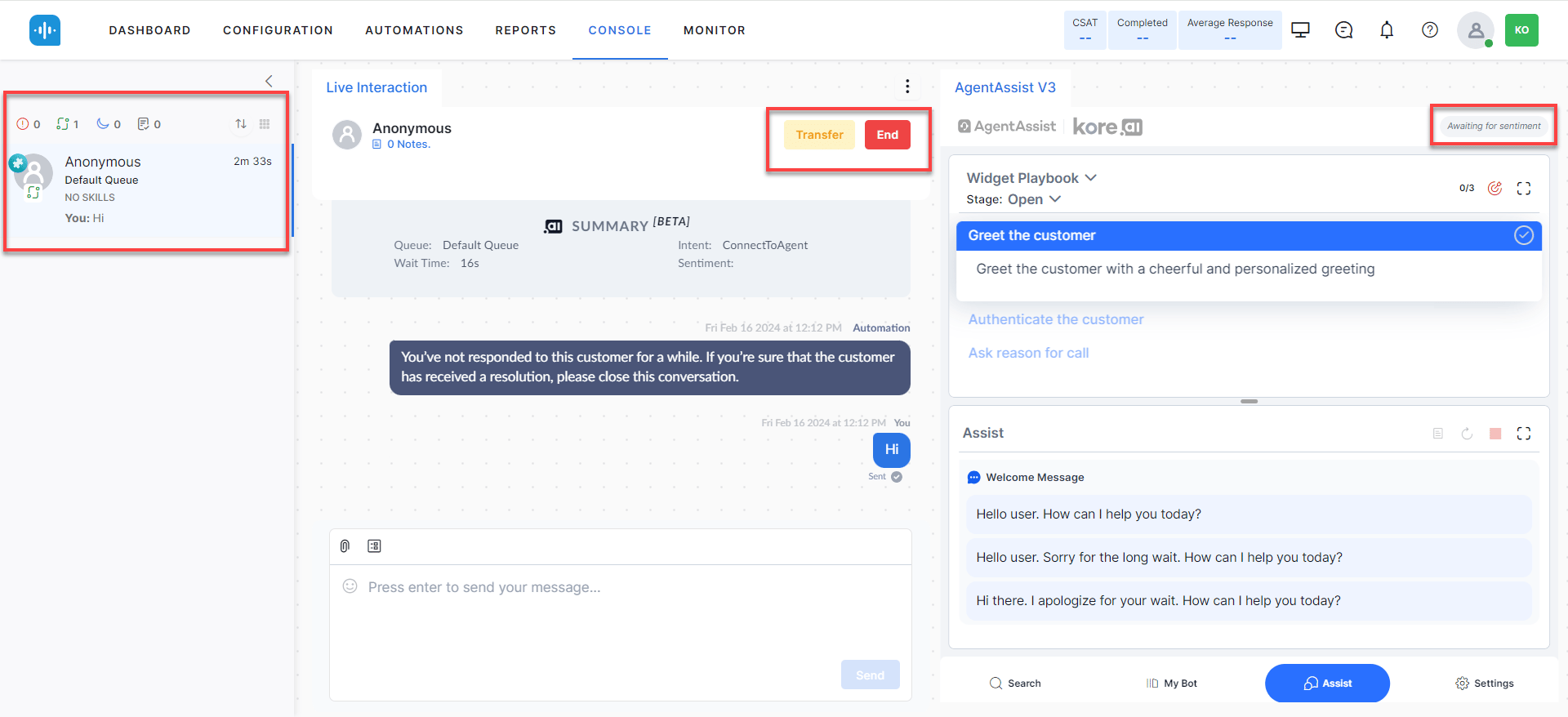 Agent AI Widget